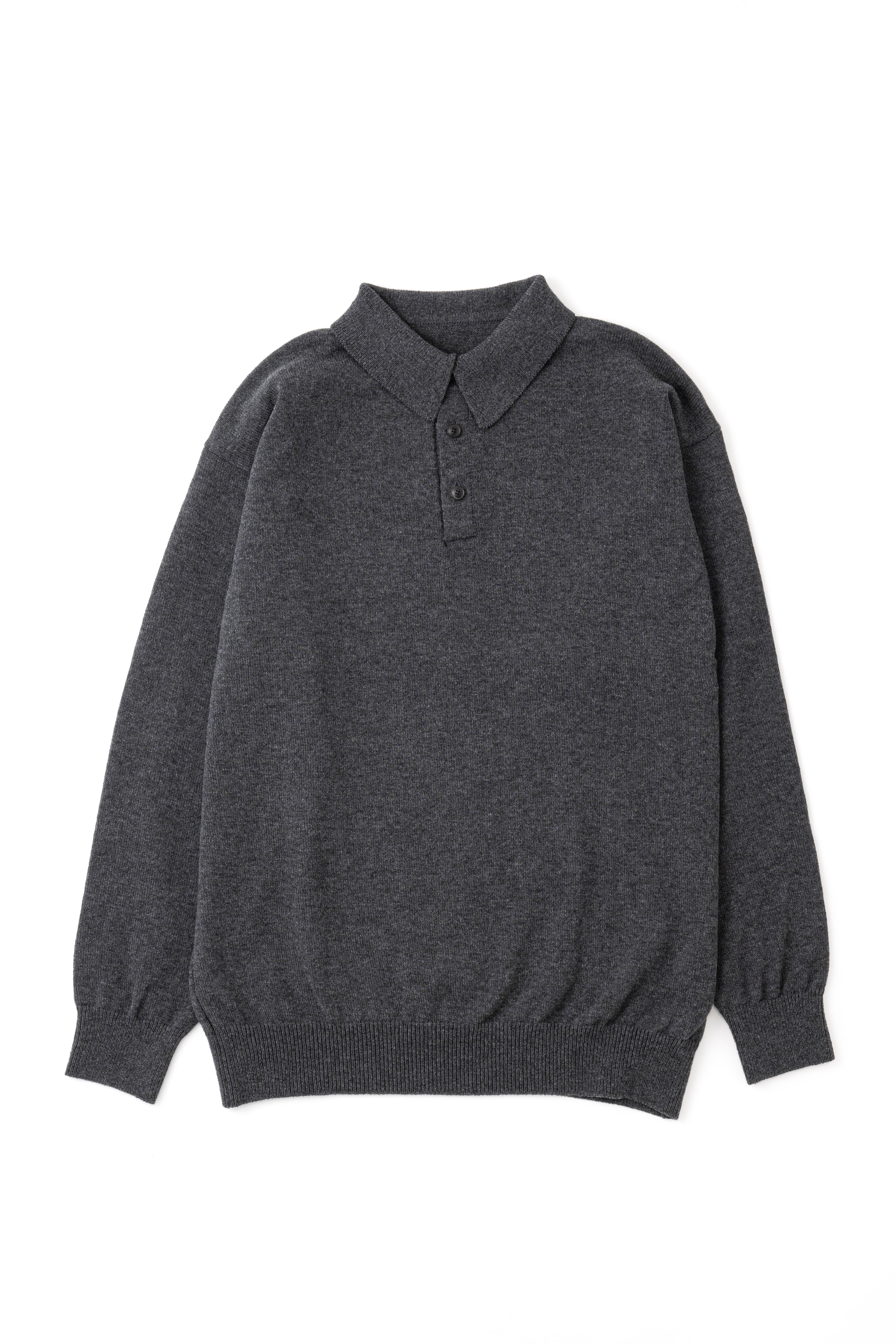 YOKO SAKAMOTO Knit Polo - Gray | WALD. ABENO (ヴァルト アベノ）