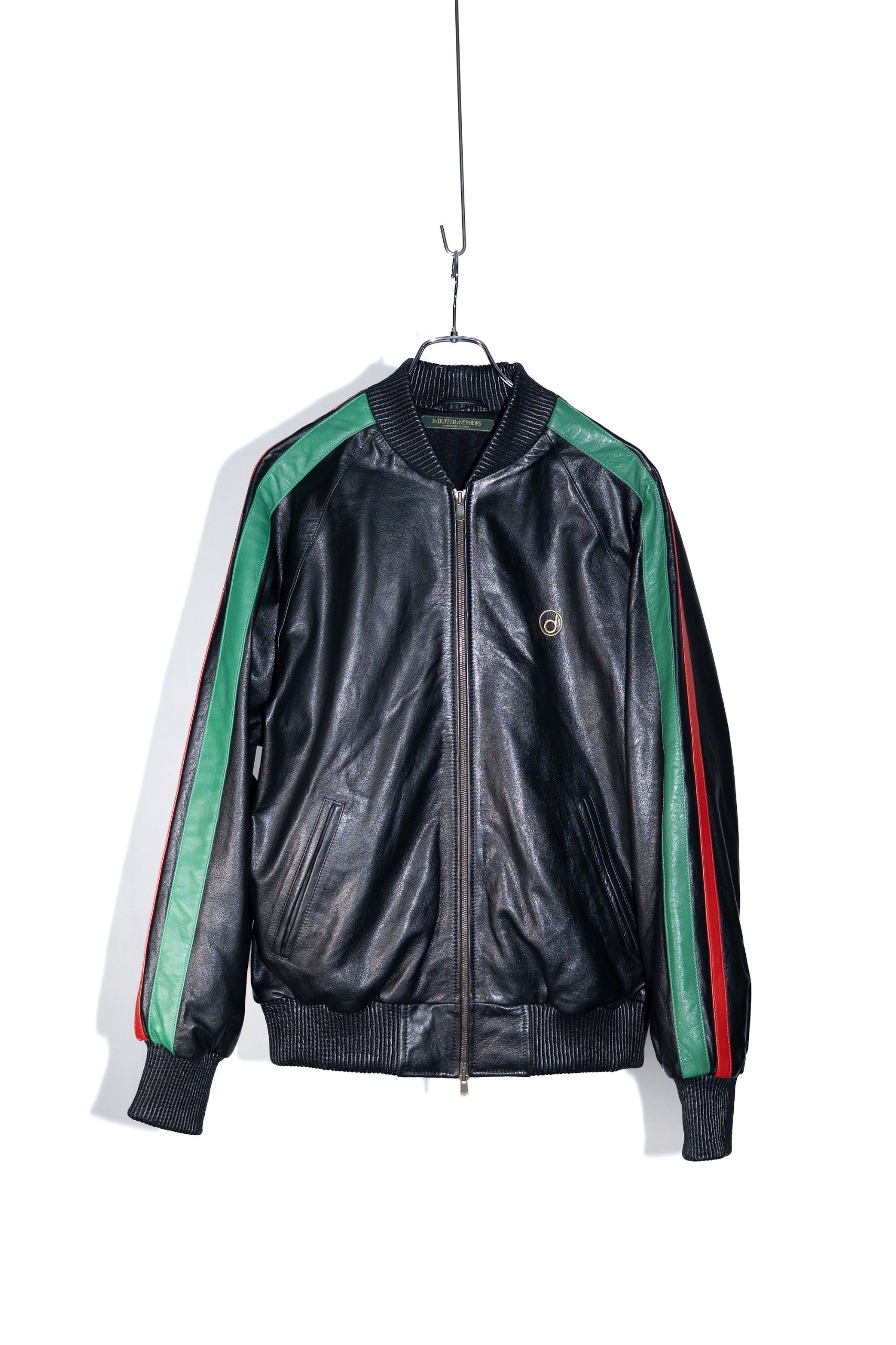 The DUFFER N NEPHEWS ジップアップブルゾン L The DUFFER N NEPHEWS / Leather Track Jacket - Black 通販 | WALD. ABENO