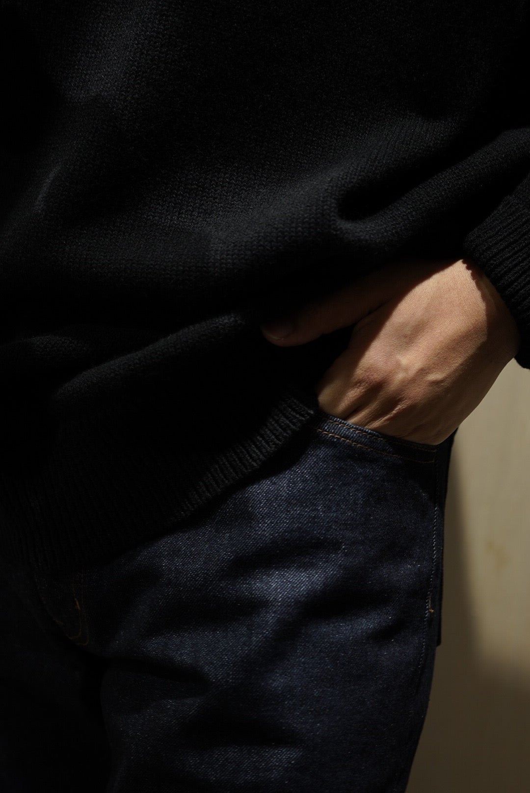 yokosakamoto ラムウールラグランニット　 ブラックM 美品 yokosakamoto ラムウールラグランニット ブラックM 美品