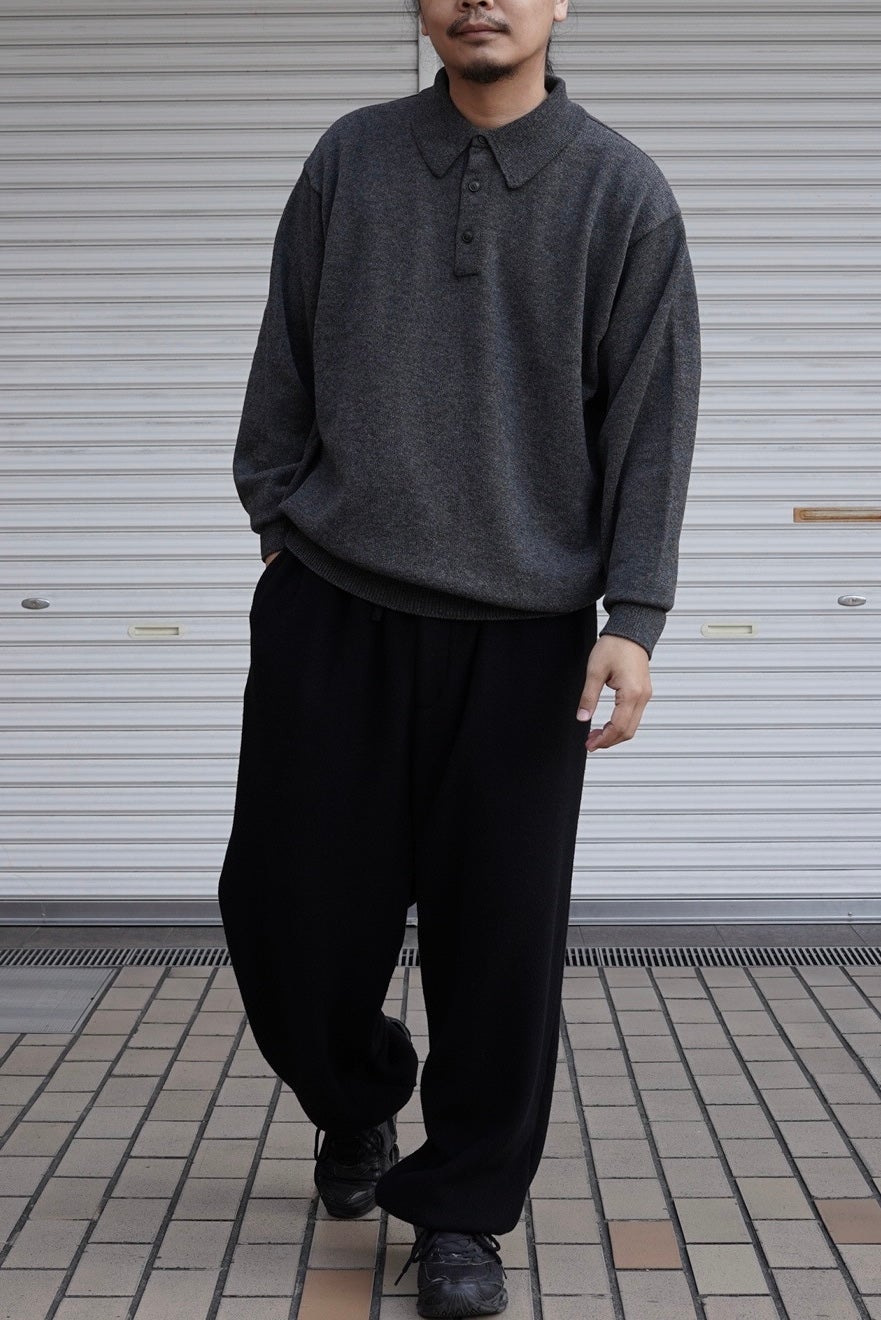 YOKO SAKAMOTO Knit Polo - Gray | WALD. ABENO (ヴァルト アベノ）