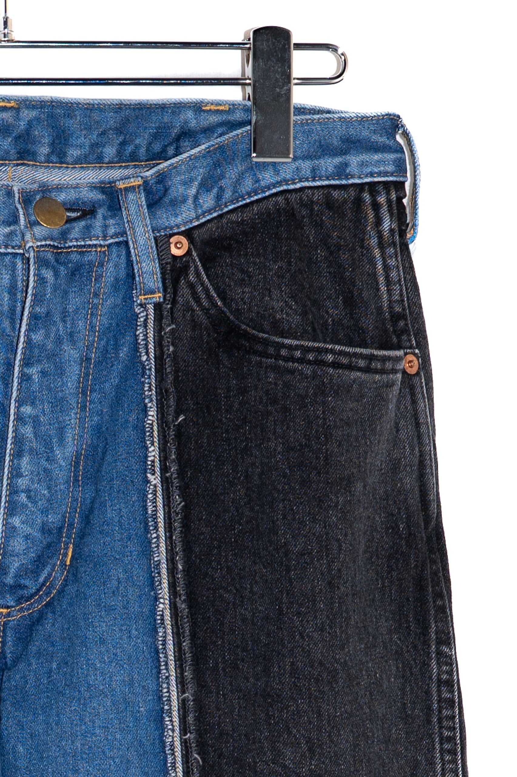 The DUFFER N NEPHEWS Denim Pants Remake - Indigo/Black | WALD. ABENO