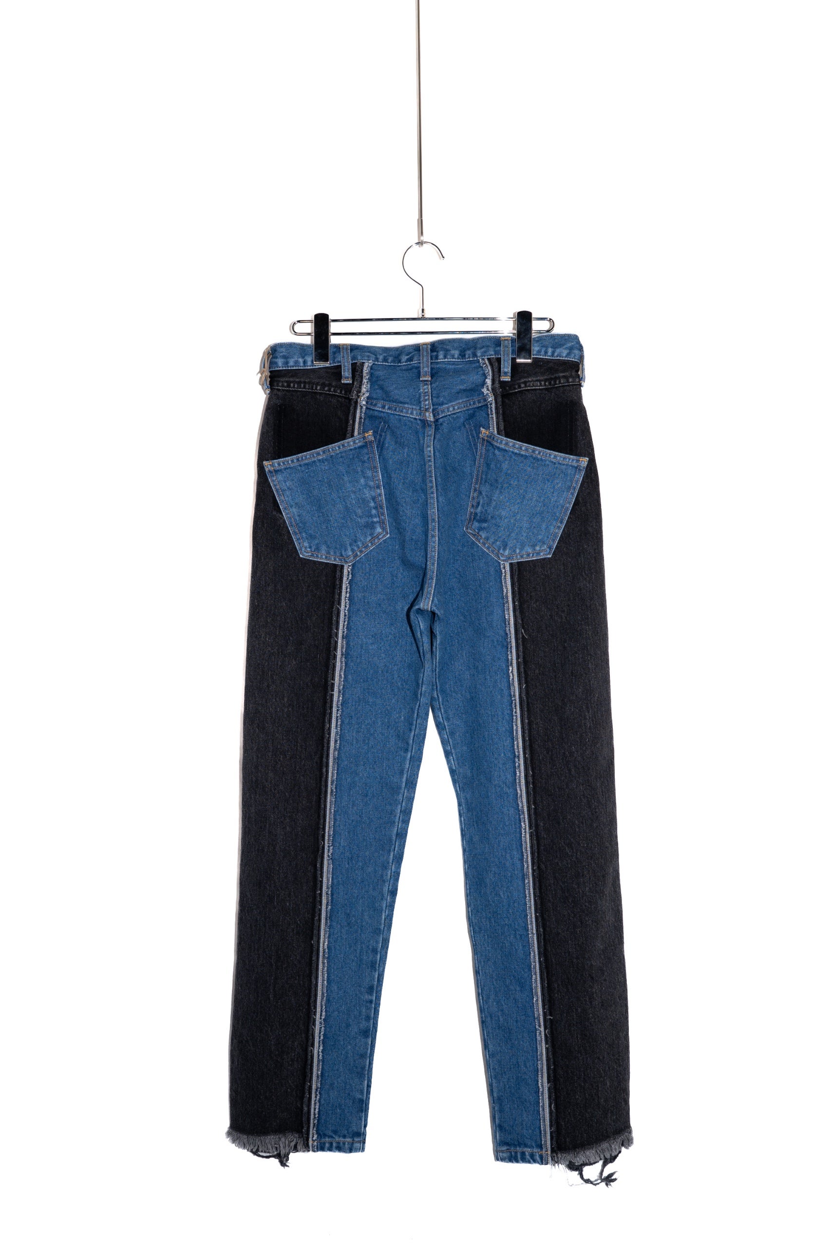 The DUFFER N NEPHEWS デニムパンツ S 【古着】【中古】 The DUFFER N NEPHEWS Denim Pants Remake - Indigo/Black | WALD. ABENO