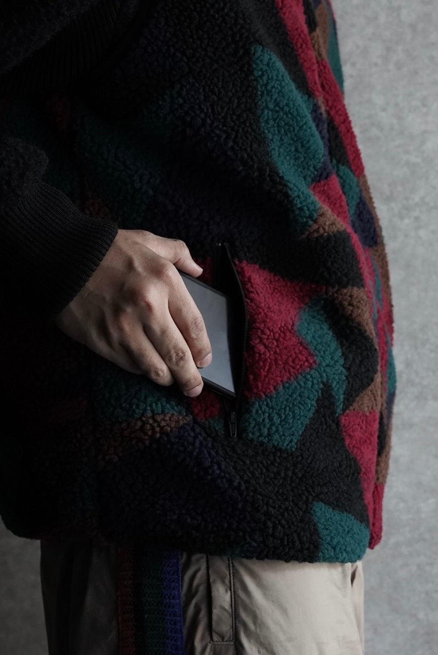 The DUFFER N NEPHEWS Jacquard Boa Vest - Multi | WALD. ABENO