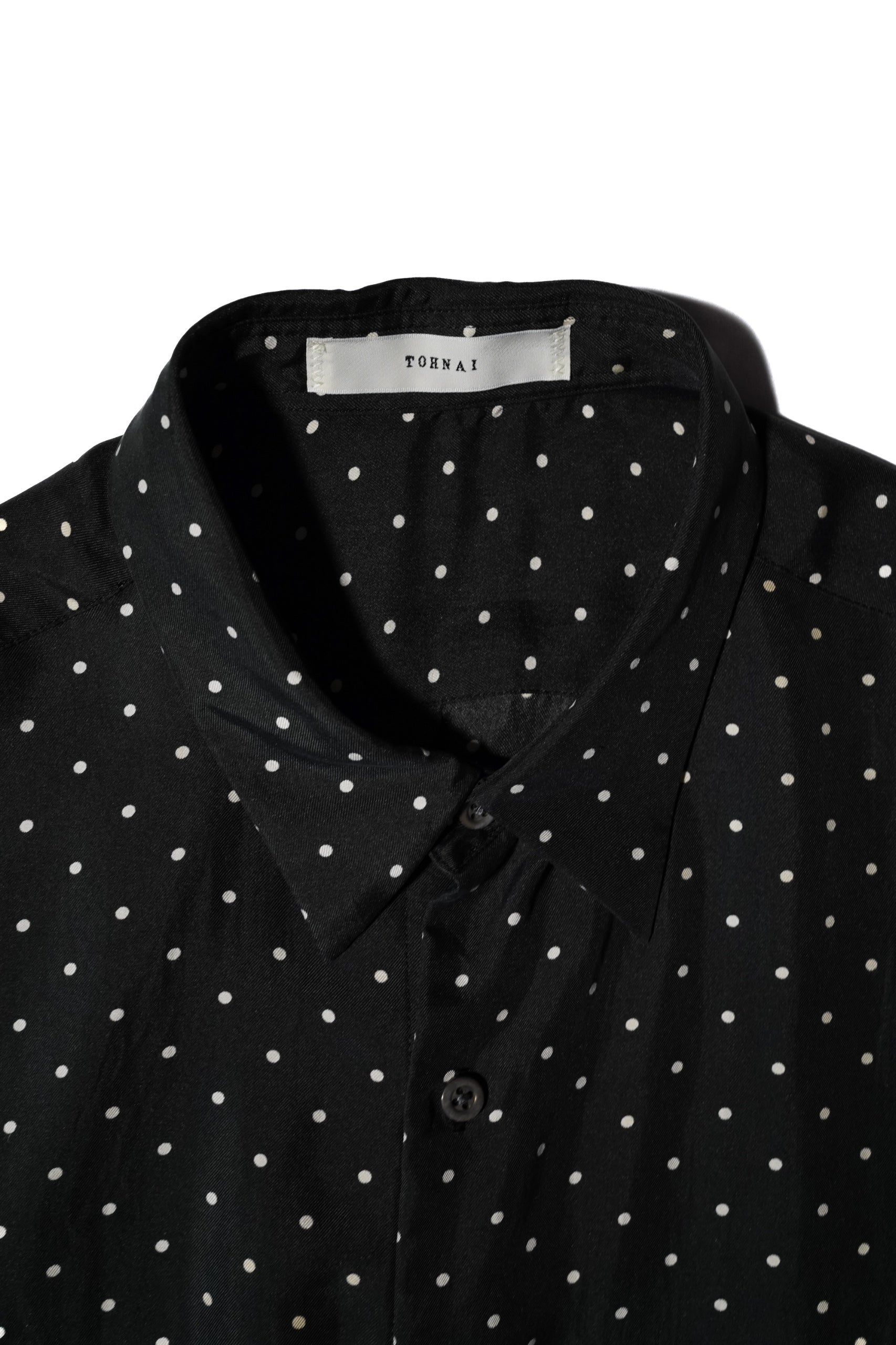 TOHNAI Brushed Silk Twill / Regular Collar Shirt - Dot | WALD. ABENO